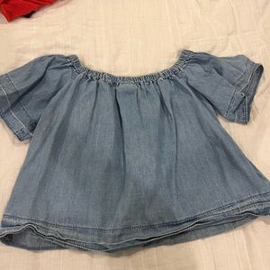 AG Denim Off the Shoulder Denim Top